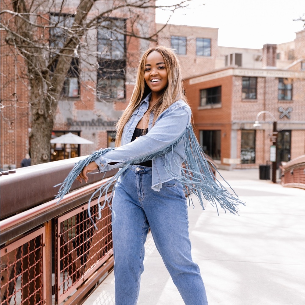 Fringe Trucker Denim Jacket